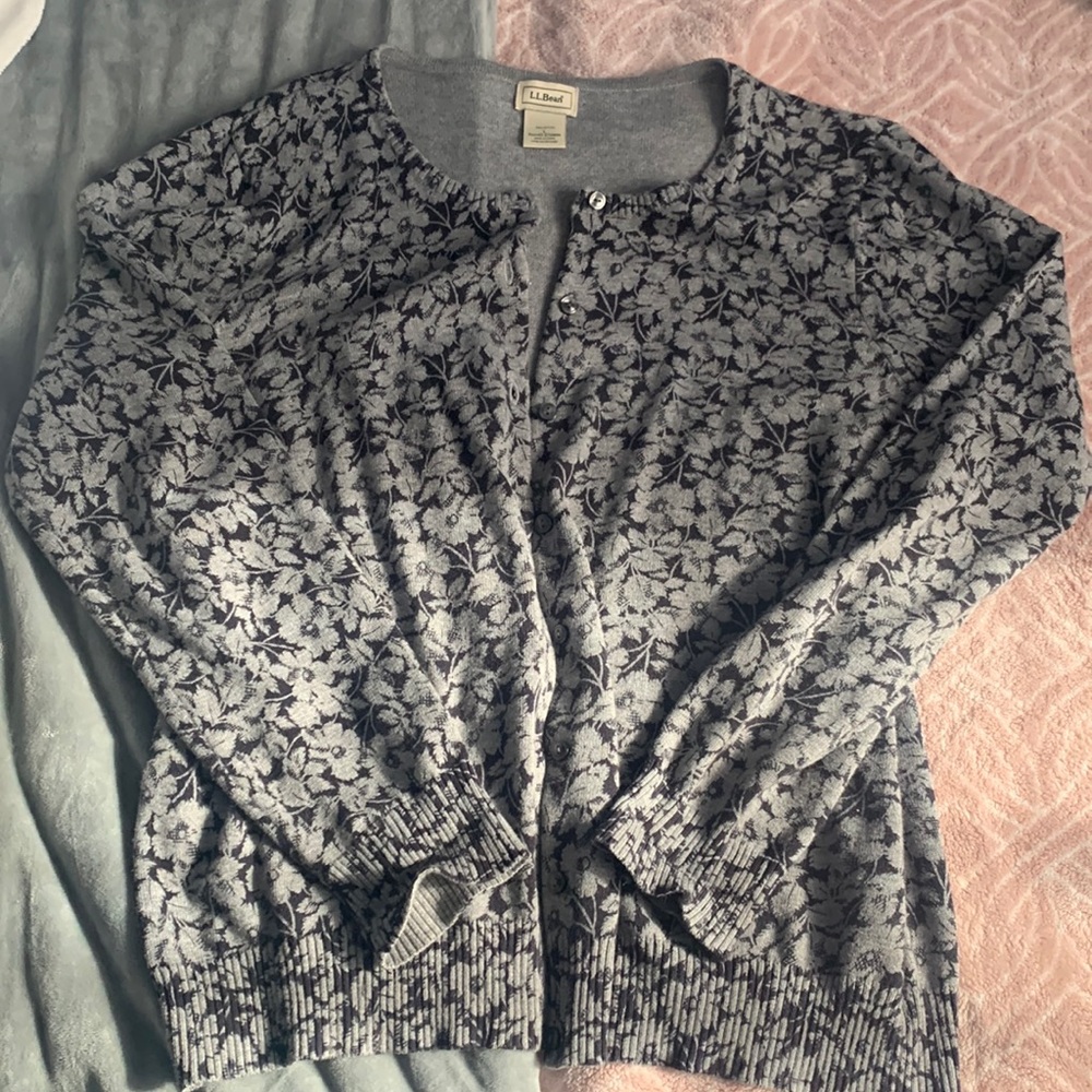 LLBean floral sweater, beautiful and soft